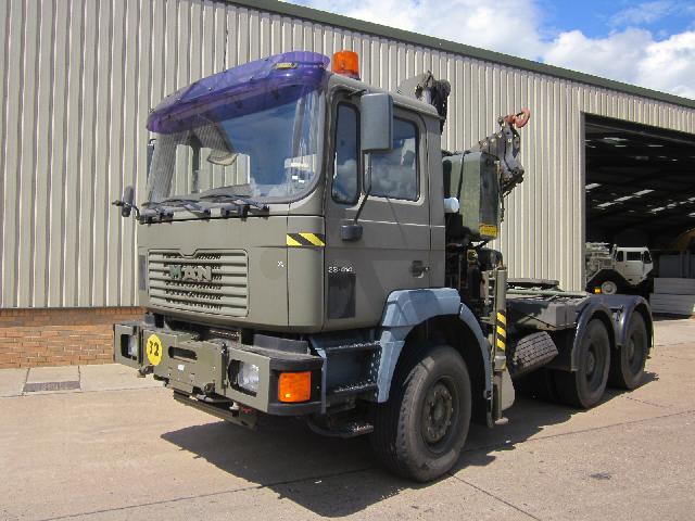 Man 33.414 Tractor Unit with Fassi F210 5 section hydraulic crane - Govsales of ex military vehicles for sale, mod surplus