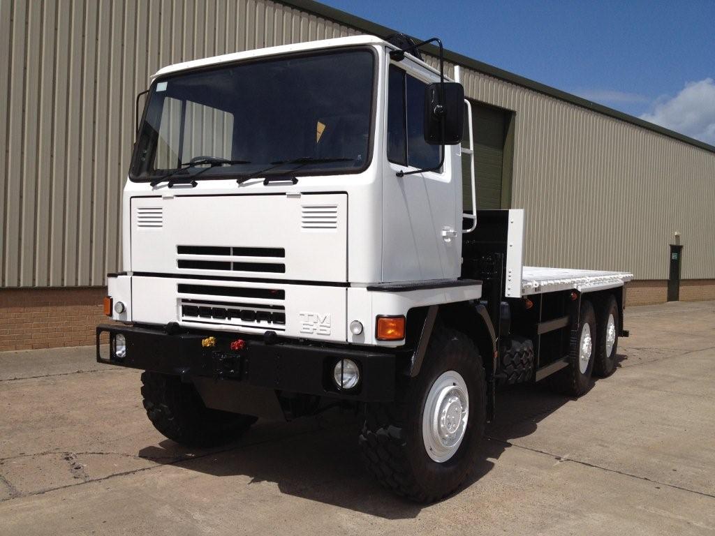 Bedford TM 6x6 Flat Bed Cargo Truck with Atlas Crane - Govsales of ex military vehicles for sale, mod surplus